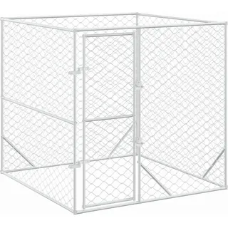 vidaXL Outdoor-Hundezwinger Silbern 2x2x2 m Verzinkter Stahl - Silber