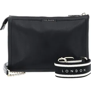 Ted Baker Leder Umhängetasche Schultertasche Larinda Webbing Leather Crossbody Bag Black schwarz - Schwarz