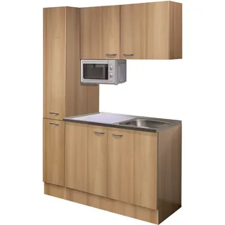 Flex-Well Küchenzeile Nano 130 cm braun