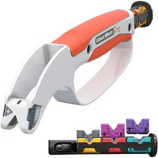 Edge Mate Pro Messerschärfer Profi 7-in-1 Manueller Messerschleifer mit 7 stufig Verstellbarem Winkel Schärfgerät für gerade und gezackte Messer Ergonomisch Testsieger Design