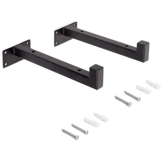 Emuca - Satz träger-Set für Regale in Holz mit Vierkantrohr, Stahl, Schwarz