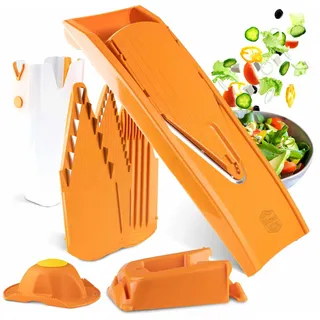 Börner Gemüsehobel V1 ClassicLine Profi-Set - Edelstahlklingen, BPA-frei, orange - Weiß