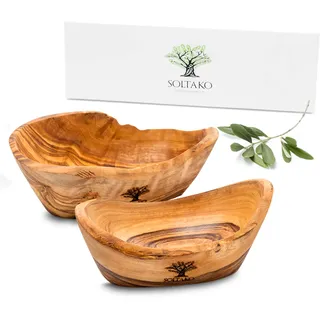 SOLTAKO Olivenholz Schale 2er Set Les Snacks