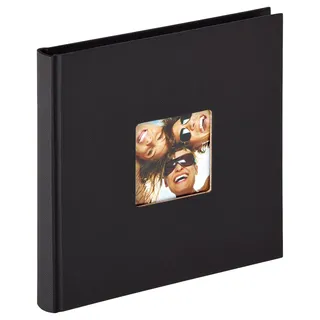 walther design Fotoalbum schwarz 18 x 18 cm mit Cover-Ausstanzung, Fun FA-199-B