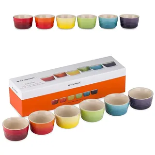 Le Creuset 6er-Set Mini Förmchen aus Steinzeug, Je 100 ml, Steinzeug, Regenbogen, 79134108359030