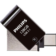 Bild von 2 in 1 OTG 128GB USB 3.1 + USB C Midnight Black (128 GB, USB C), USB Stick, Schwarz,