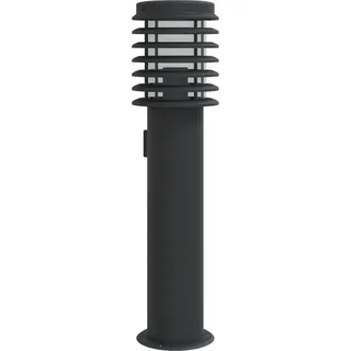 vidaXL Wegeleuchte mit Steckdose Schwarz 60 cm Edelstahl - Schwarz