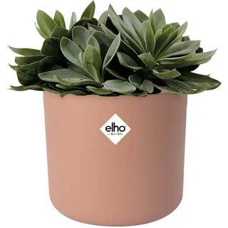 elho B.for Soft Rund 16 - Blumentopf für Innen - 100% recyceltem Plastik - Ø 16.0 x H 15.0 cm - Rosa/Zartrosa