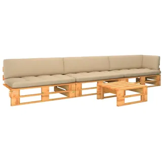 Möbel 4-tlg. Paletten-Lounge-Set Honigbraun Imprägniertes Kiefernholz - Gartenmöbelset 3066736 - Braun