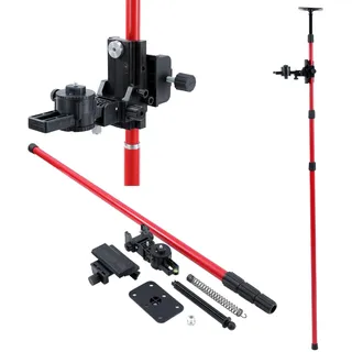 TOPWAY Laser Niveau Teleskopstange 115-350 cm Regulierbare Höhe Teleskop-Nivellierlatte ausziehbar vom Boden bis zur Decke mit Halterung und Nylontasche