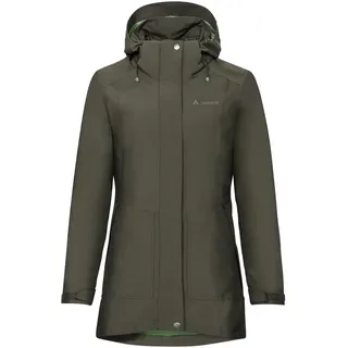 Vaude Idris III Parka – Damen-Winterjacke wasserdicht, winddicht & atmungsaktiv mit Eco-Finish, Damen-Doppeljacke mit wärmender Hybrid-Innenjacke – in Khaki, Größe: 44