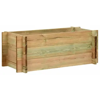 vidaXL Garten Hochbeet Grün 120 x 80 x 32 cm Massives Kiefernholz - Braun