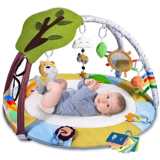 Lupantte Baby Spieldecke,Spielbogen Baby 2 Austauschbaren Bezügen,Spielmatte mit Spielbogen Abnehmbarem Spielzeug,Erlebnisdecke Gym,Krabbeldecke Baby Rutschfest,Erlebnisdecke,Rutschfest