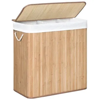 Hansiro Wäschekorb MIT Deckel , Eukalyptusholzfarben , Holz , 40x62x60 cm , Haushalt & Reinigung, Wäschepflege, Wäschekörbe & Wäschetonnen