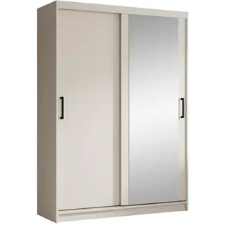 beautysofa Schwebetürenschrank Hela 120 x 204,5 x 60 cm Beige
