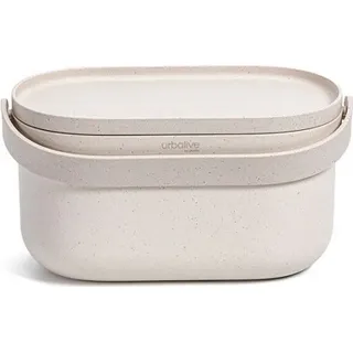 Plastia Biomüll Behälter mit Rahmen und Beuteln, Elfenbein mit Kaffeesatz-Beimischung - Beige