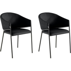 Bild von Armlehnstuhl »Jorun«, 2 St., Webstoff fein, im 2er Set, mit schwarzen Metallbeinen, Sitzhöhe 48 cm, schwarz