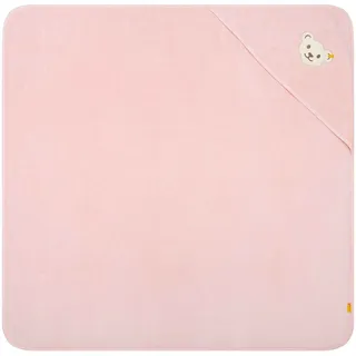 Steiff Badetuch mit Kapuze rosa Silver Pink, flauschig-weicher Frottee trocknet und verwöhnt zarte Haut, strapazierfähige Einfassungen, mit Kapuze für extra Wärme