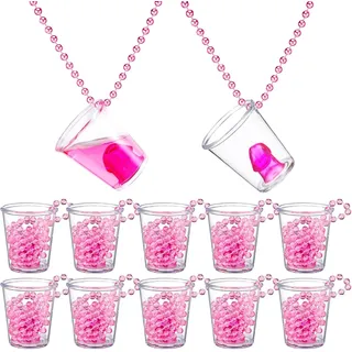 joonnair 12 SchnapsgläSer Zum UmhäNgen, SchnapsgläSer Mit Kette, JGA Weinglas, Kunststoff Schnapsglas Zum UmhäNgen (3cl/30ml) FüR JGA, Junggesellenabschied, Mottopartys, Hochzeiten & Karneval