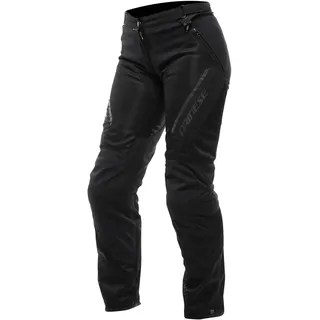 Dainese Drake 2 Super Air Tex Pants Wmn, Belüftete Motorradhose, Stoff, für die Sommer-Saison, mit abnehmbaren Protektoren, Frau, Schwarz/Schwarz, 48