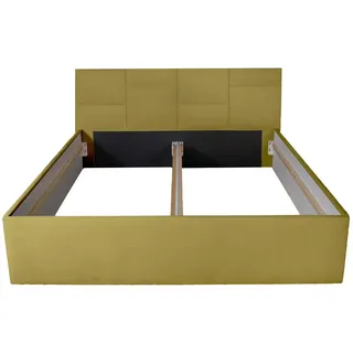 Halmon Schlafkomfort Betten Polsterbett Damas Weiß 140 x 200 x 40 cm Mit hochwertiger Matratze H2 (bis 100 kg) und Lattenrost , Goldfarben , Holz , 140x200 cm , Schlafzimmer, Betten, Polsterbetten