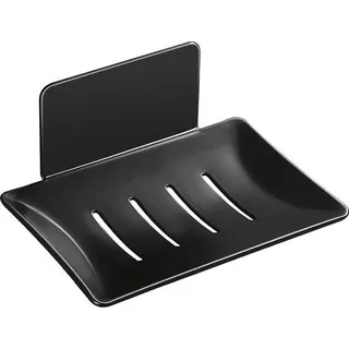 Edelstahl-Seifenhalter für Dusche, schwarz, selbstklebend