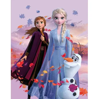 Disney Frozen 2 Kinder-Zimmer-Teppich Dreamteam 100 cm x 133 cm rutschhemmend lärmhemmend Kinderteppich Spiel-Teppich Spielunterlage Mädchen-Teppich Anna Elsa Olaf Sven Kristoff Arendelle Nokk