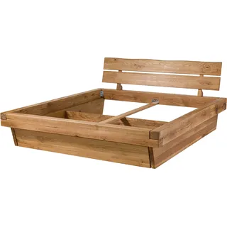 MASSIVMOEBEL24.DE Bett Wildeiche 200x200 natur geölt INNSBRUCK #200 - Braun