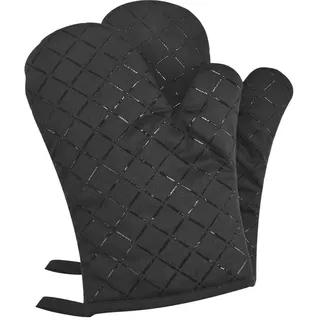Premium Anti-Rutsch Ofenhandschuhe 1 Paar bis zu 240 °C, Silikon Extrem Hitzebeständige Grillhandschuhe Handschuhe Backofen Handschuhe, zum Kochen, Backen, Barbecue Isolation (Schwarz)