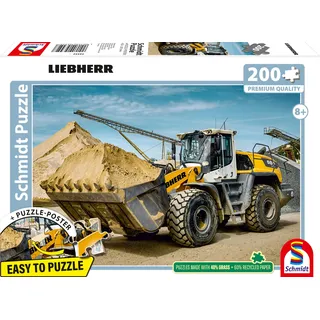 Schmidt Spiele Schmidt 56552 Liebherr Radlader L580 Kinderpuzzle, 200 Teile