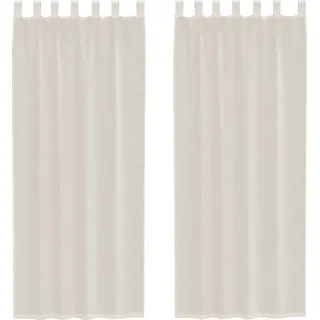 vidaXL Voile Vorhänge mit Lasche 2 Stk. Creme - Creme