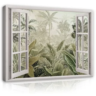 WallArena Leinwandbild Wald Bilder Modern 80x60 , Multicolor , Holzwerkstoff , Recyclingholz , Baum/Pflanze/Natur , Rechteckig , 80x60 cm , FSC 100% , 3D-Effekt , Bilder & Rahmen, Bilder, Leinwandbilder