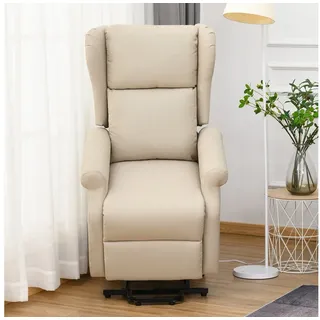 Homcom Aufstehsessel Leinen 72,5 x 94 x 109 cm creme