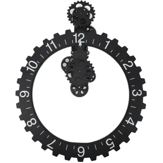 3D-Uhr mit beweglichem Zahnrad, Retro, große Uhr zum Aufhängen, rotierendes mechanisches Stundenrad, Wandkunst, dekorative Uhr