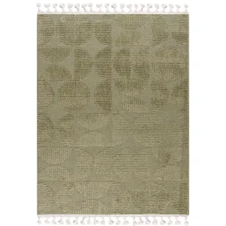 Mazovia Teppich Grün Geometrisch, Moderne - 140 x 200 cm , Grün, Hellgrün , Textil , Abstrakt , Rechteckig , 140x200 cm , Oeko-Tex® Standard 100 , für Fußbodenheizung geeignet, für Hausstauballergiker geeignet, in verschiedenen Größen erhältlich, pflegeleicht, strapazierfähig , Teppiche und Böden, Teppiche