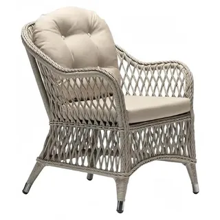Stilvolle hohe Qualität Modern Rattan Beige1 Sitz Terrasse Luxus Designer Möbel - Beige