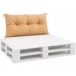 VBChome Palettenkissen für Europaletten Möbel Palettenauflage Garten Balkon 12 Farben mit Schaumstoffflocken Füllung Beige Rückenkissen 120 x 40 cm