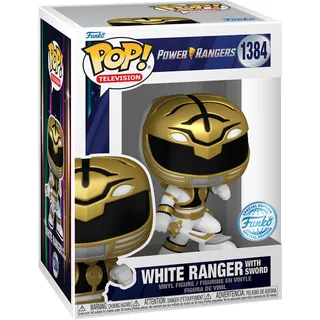 Funko POP! TV: Power Rangers 30th Anniversary - White Ranger with Sword - Amazon-Exklusiv - Vinyl-Sammelfigur - Geschenkidee - Offizielle Handelswaren - Spielzeug Für Kinder Und Erwachsene