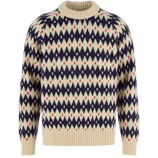 Fjällräven Övik Jacquard Knit Light Beige-Dark Navy L