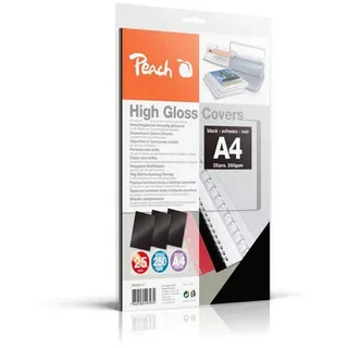 Peach Rückwände Deckblätter A4, 250 g/m2 - 25 Stück - hochglänzend - schwarz - PB100-17