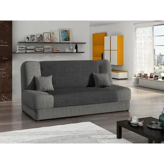 Mirjan24 Schlafsofa Jonas, Stilvoll Polstersofa vom Hersteller, Sofa mit Bettkasten und Schlaffunktion (Lux 05 + Lux 06) - Grau