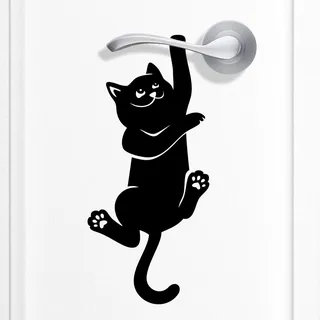 Vinyl-Aufkleber mit Motiv ''Katze springend'', Fensterbilder für Schlafzimmer, Küche, Fenster, Silhouette, Glas, selbstklebend, niedlich, lustig, für Kinderzimmer