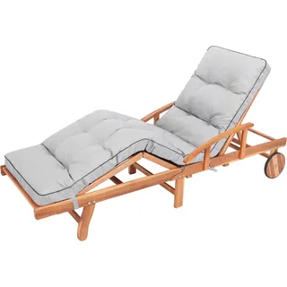 Bjird Gartenliege Auflagen für Deckchair Polsterauflage für Sonnenliege - Liegenauflage 200 x 55 x 8 cm, Aschegrau - Grau