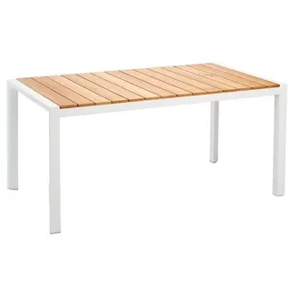 BEST Freizeitmöbel Paros Gartentisch 160 x 90 x 76 cm weiß/natur