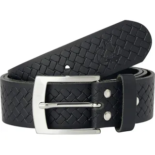 Ledergürtel JAN VANDERSTORM "Ledergürtel JASTOR", Herren, Gr. 135, schwarz, Obermaterial: 100% Rindsleder Leather cow., Gürtel Ledergürtel
