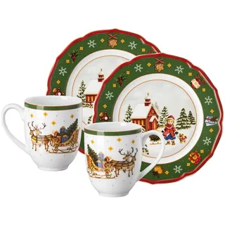 Hutschenreuther Happy Wintertime Kombiservice 4-tlg. grün mehrfarbig