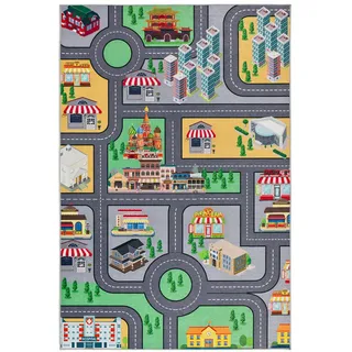 Atticgo Kinderteppich Waschbar Mehrfarbig Candy 120/170 cm , Multicolor , Textil , Spiel/Spielzeug , Rechteckig , 120x170 cm , Oeko-Tex® Standard 100 , waschbar, antistatisch, leicht zusammenrollbar, rutschfeste Unterfläche , Teppiche und Böden, Teppiche, Kinderteppiche