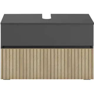 Home Affaire Waschbeckenunterschrank Wisla 80 x 55 cm Schwarz/Anthrazit