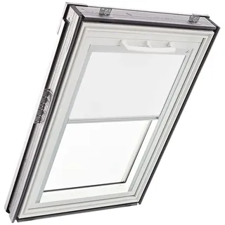 Original Roto Verdunkelungsrollo ZRV - Nahezu vollständige Verdunkelung - Führungsschiene Silber - Für Dachfenster der Baureihe Q - Größe 134/078 | 13/07 - Stofffarbe Weiß