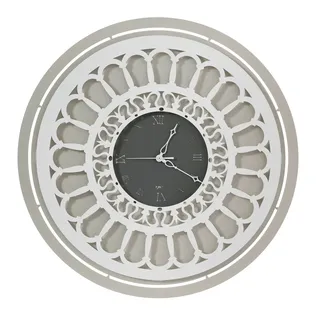 Arti e Mestieri Big Classic Wanduhr aus Metall aus Schiefer / Aluminium, Stunden- und Minutenzeiger aus Metall - Grau
